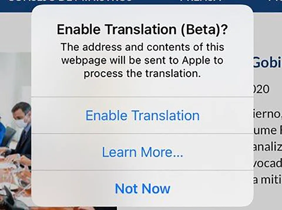 iOS 14: Cách sử dụng tính năng dịch trang web của Safari