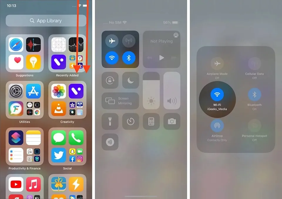 iOS 14: Cách thay đổi mạng WiFi trong Control Center trên iPhone