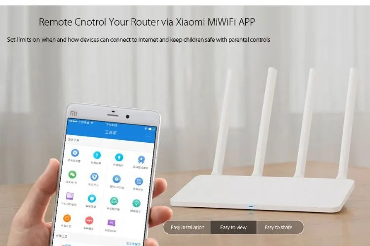 Kết nối sử dụng bộ phát Wifi Xiaomi Mi Router 4C