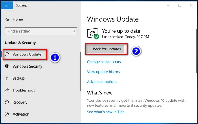 Khắc phục lỗi Windows Update không thể kiểm tra các bản cập nhật