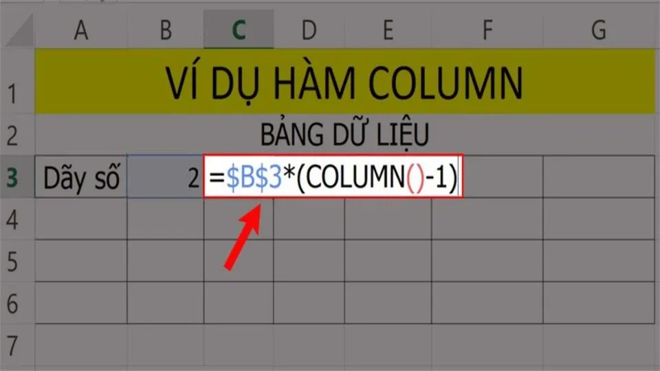 Khám phá chi tiết cách sử dụng hàm COLUMN trong Excel để tìm cột có ví dụ minh họa