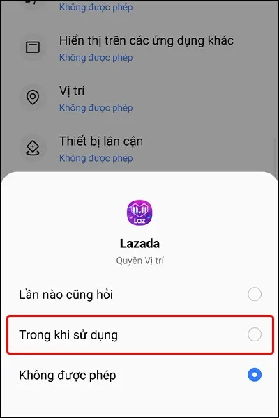 Kích hoạt quyền truy cập thông tin vị trí trên Lazada cực đơn giản