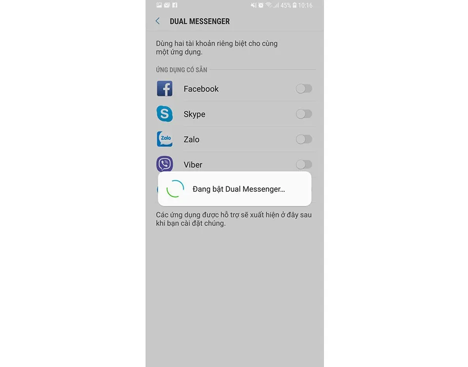 Kích hoạt tính năng Dual Messenger trên Galaxy S9 / Galaxy S9+