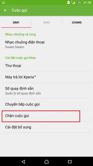 Chọn "Chặn cuộc gọi"