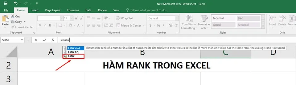 Làm thế nào để sử dụng hàm xếp hạng trong Excel?