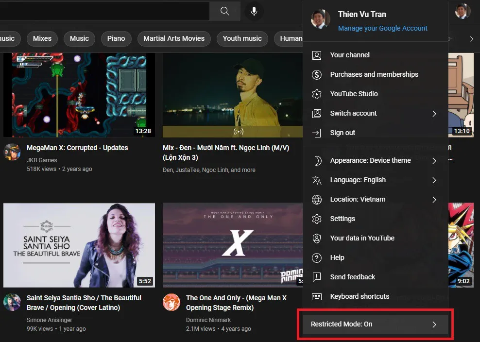 Làm thế nào để tắt chế độ hạn chế YouTube?