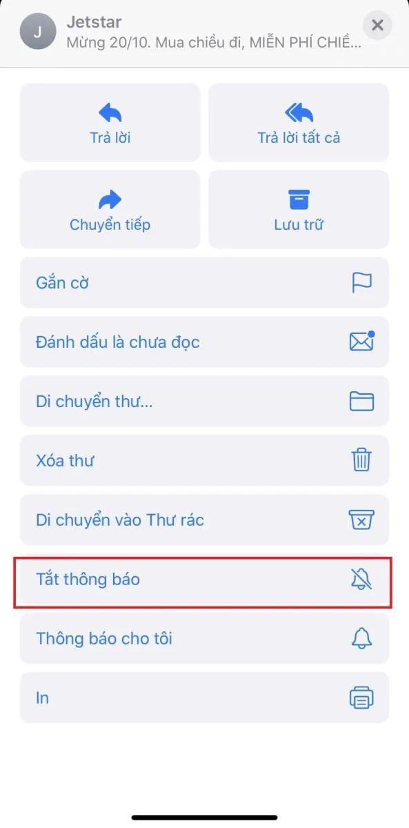 Làm thế nào để tắt thông báo các chủ đề email gây phiền nhiễu trong iOS 13