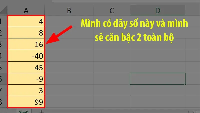 Làm thế nào để tính hàm căn bậc 2 trong Excel một cách dễ dàng và nhanh chóng?