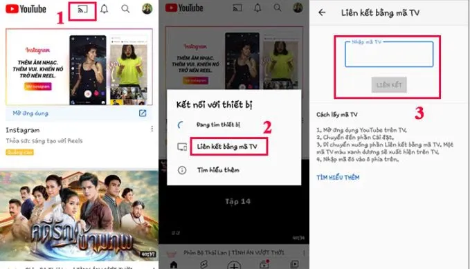 Liên kết bằng mã tivi là gì? Cách lấy mã tivi để chiếu video Youtube từ điện thoại