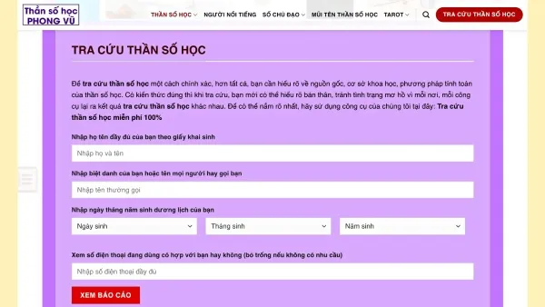 List trang web tra cứu thần số học miễn phí và tìm hiểu bí ẩn về con người bạn