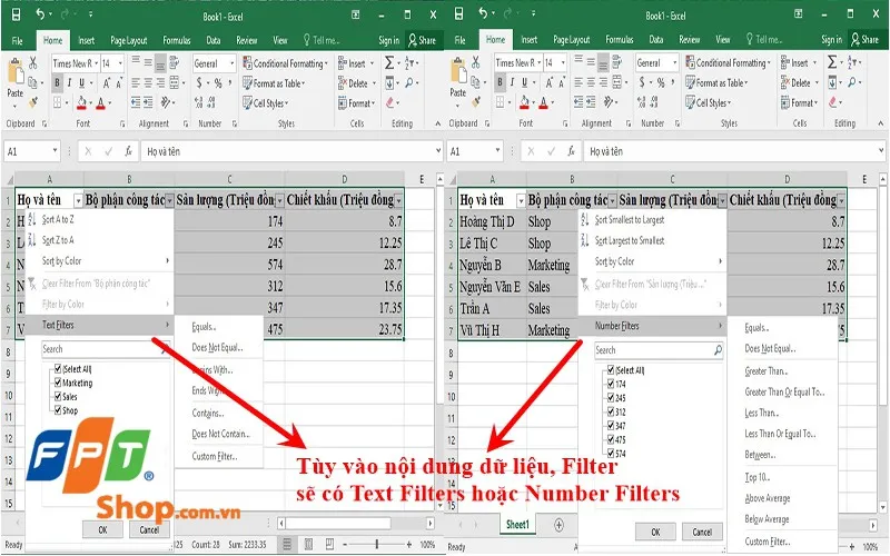 Lọc dữ liệu trong Excel cực nhanh và chính xác với cách sử dụng hàm Fillter