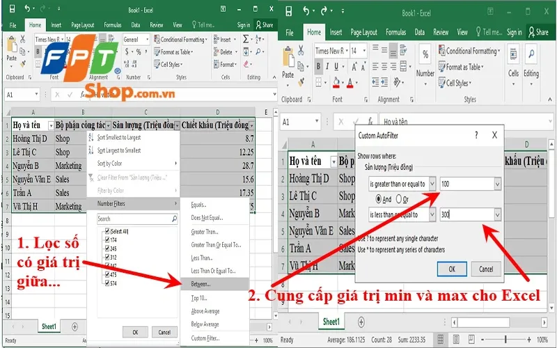 Lọc dữ liệu trong Excel cực nhanh và chính xác với cách sử dụng hàm Fillter