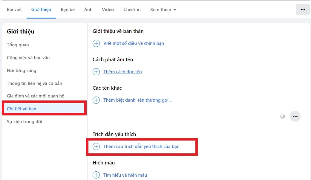 Lưu ngay cách thêm trích dẫn yêu thích trên Facebook để nói về bạn hoặc câu nói yêu thích