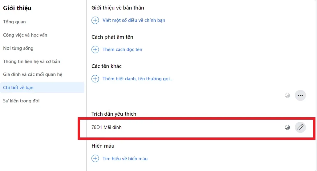 Lưu ngay cách thêm trích dẫn yêu thích trên Facebook để nói về bạn hoặc câu nói yêu thích