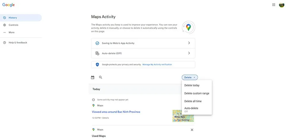 Mách bạn 3 cách xóa lịch sử tìm kiếm trên Google Maps