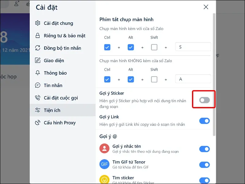 Mách bạn cách bật, tắt gợi ý sticker trên Zalo đơn giản, nhanh chóng