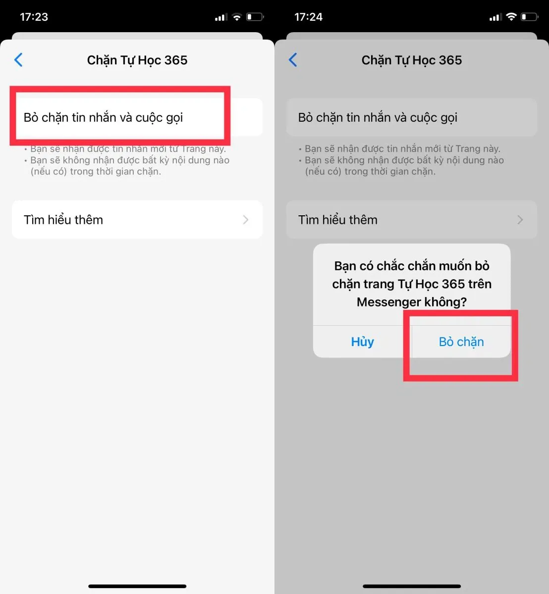 Mách bạn cách bỏ chặn Messenger khi đã xóa tin nhắn