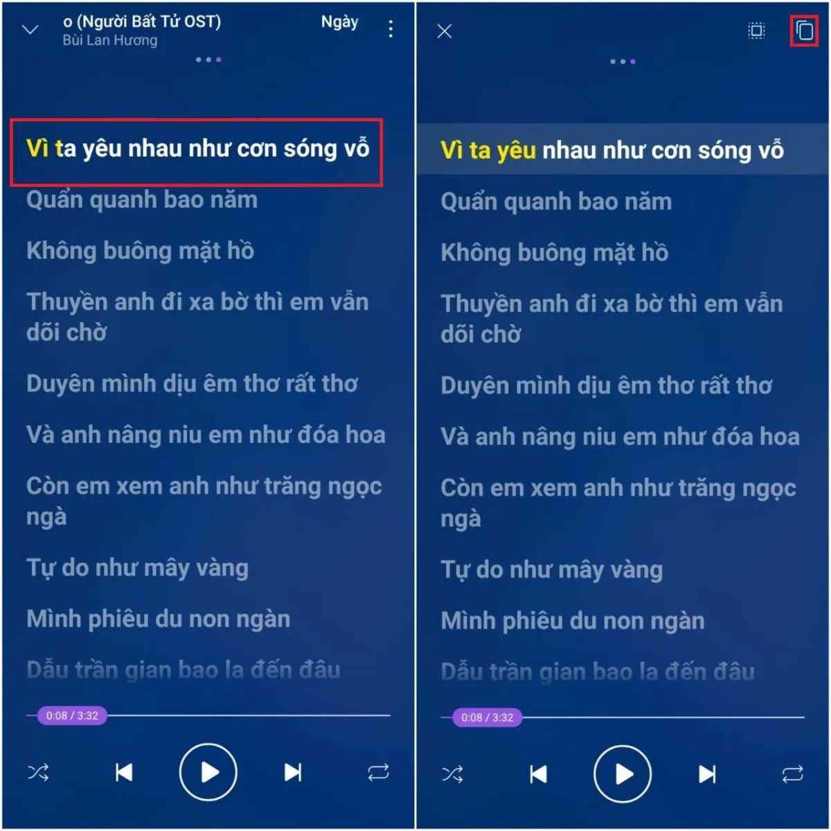 Mách bạn cách sao chép lời bài hát trên Zing Mp3, Nhaccuatui cực đơn giản