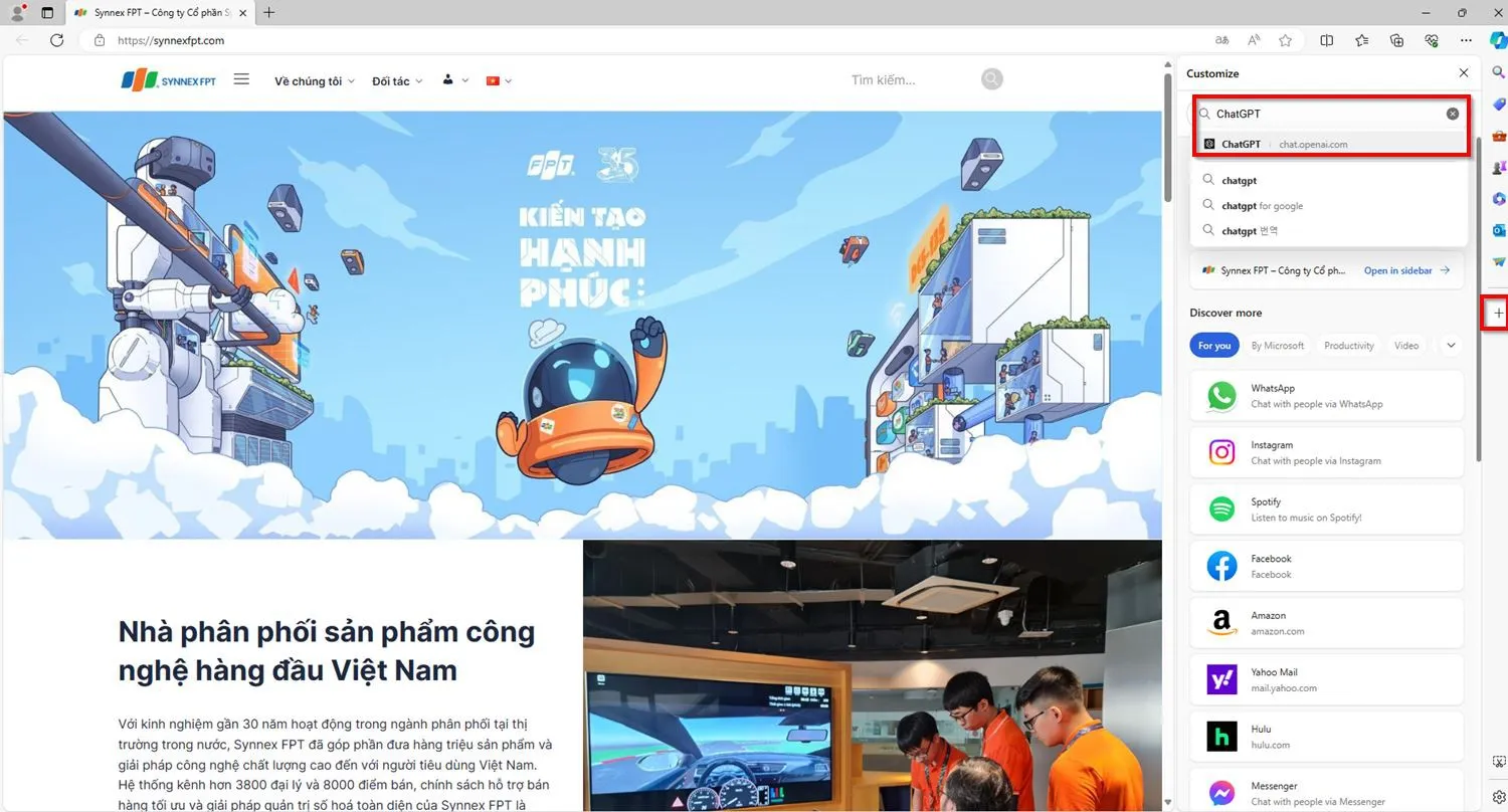 Mách bạn cách thêm ChatGPT vào thanh Sidebar trên Microsoft Edge để truy cập nhanh hơn