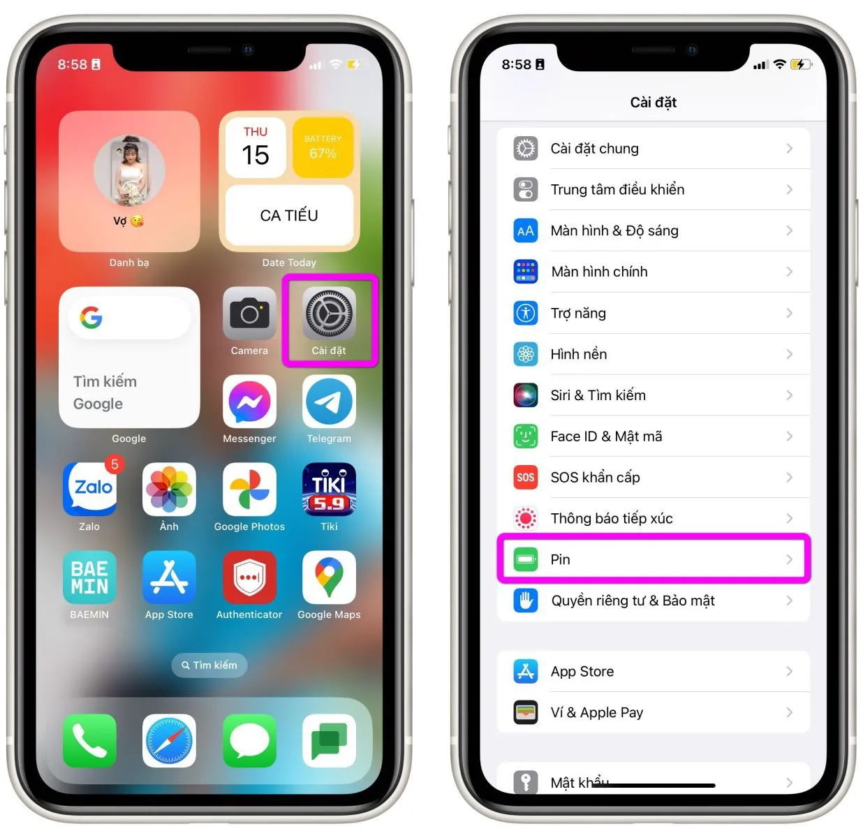 Mách bạn cách xem phần trăm pin ngay trên thanh trạng thái của iPhone X, 11, XR, và mini