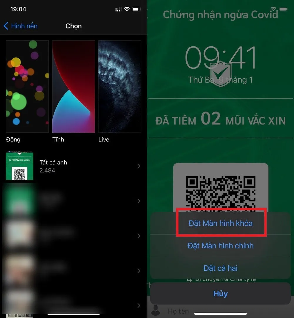 Mách bạn mẹo cài chứng nhận tiêm Covid-19 trên SSKDT làm màn hình khoá điện thoại
