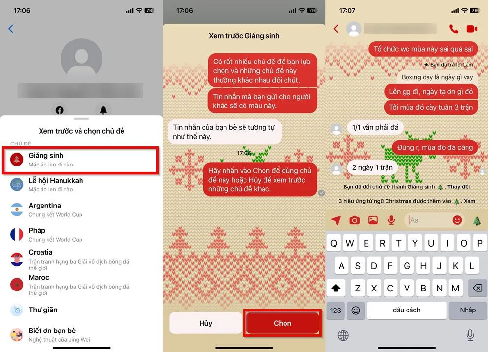 Mẹo đổi chủ đề Giáng sinh trên Messenger để hình nền cuộc trò chuyện được sinh động hơn
