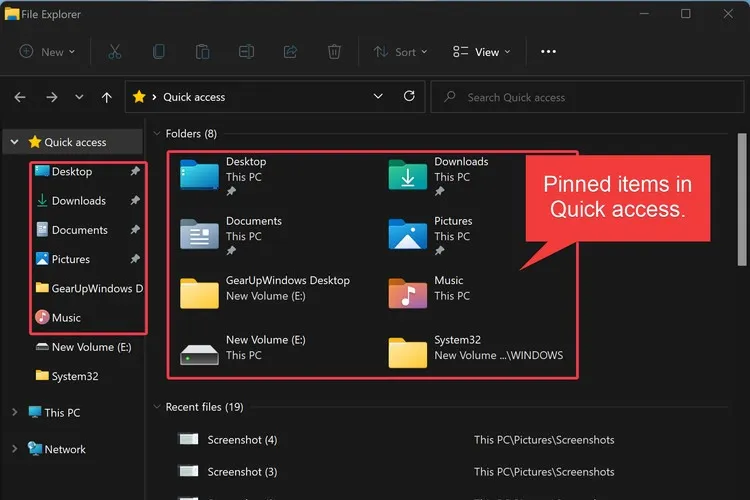 Mẹo hay để giúp bạn dễ dàng sử dụng Quick Access trên Windows 11