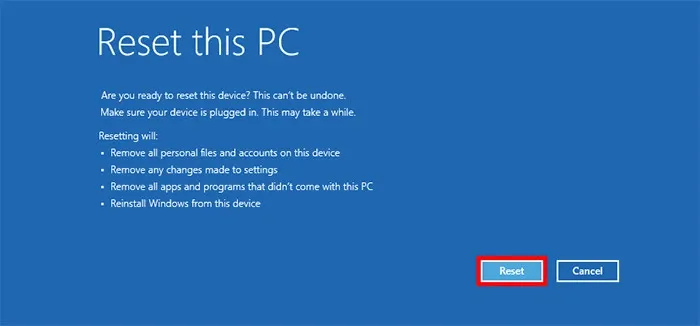 Mẹo khôi phục cài đặt gốc Windows 11 không cần mật khẩu Admin