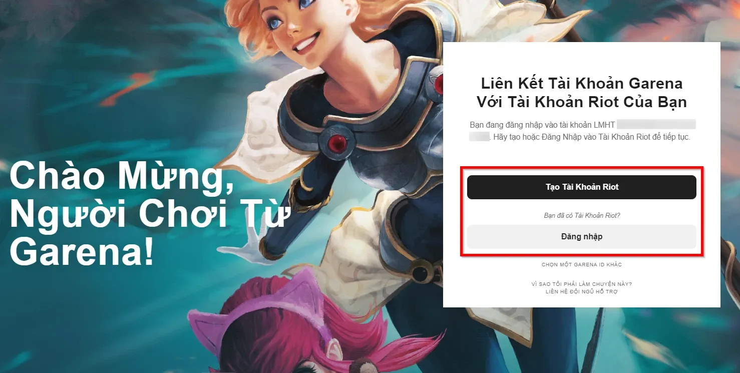 Mẹo liên kết tài khoản Garena sang nền tảng Riot trong một nốt nhạc