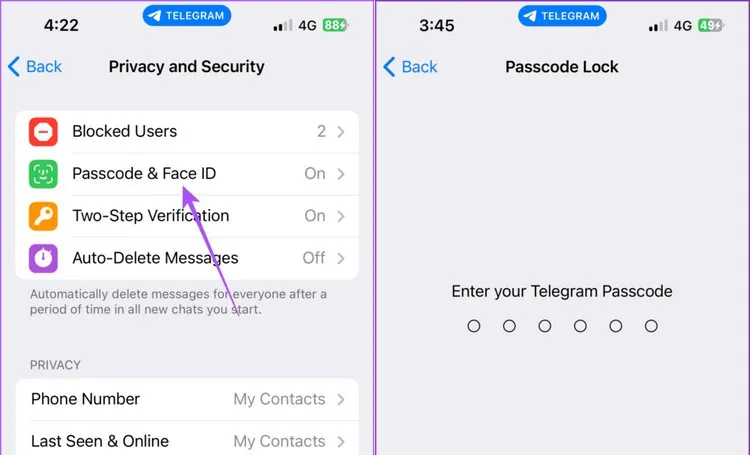 Mẹo sửa lỗi Face ID không hoạt động trong Telegram trên iPhone