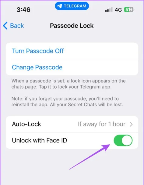 Mẹo sửa lỗi Face ID không hoạt động trong Telegram trên iPhone