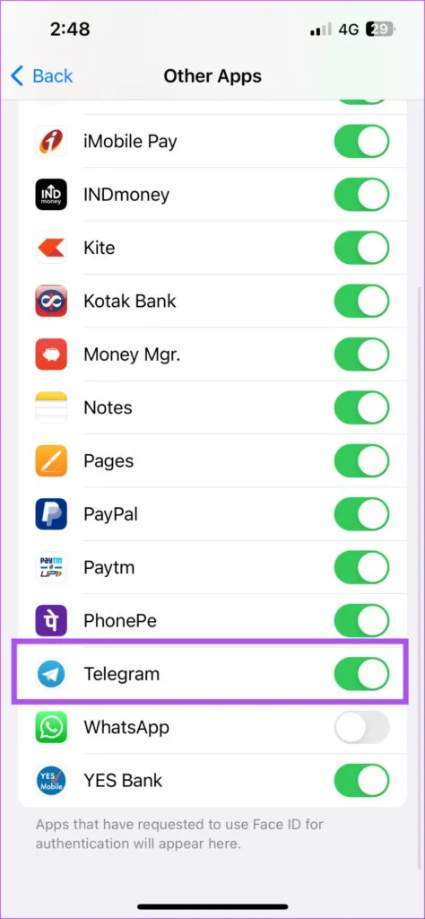Mẹo sửa lỗi Face ID không hoạt động trong Telegram trên iPhone