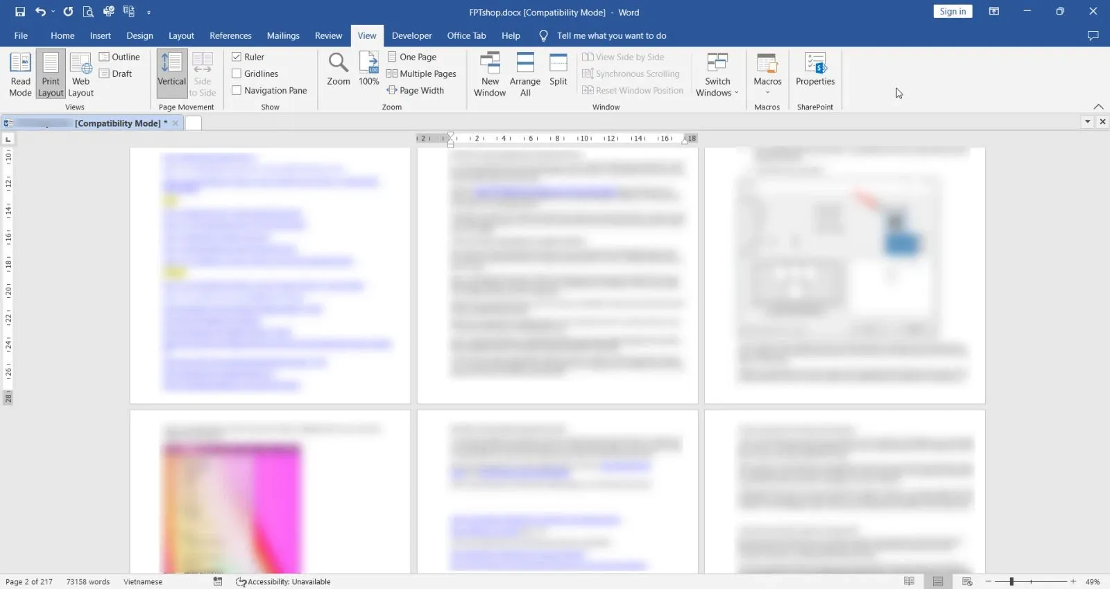 Mẹo xem nhiều trang đồng thời trong Microsoft Word