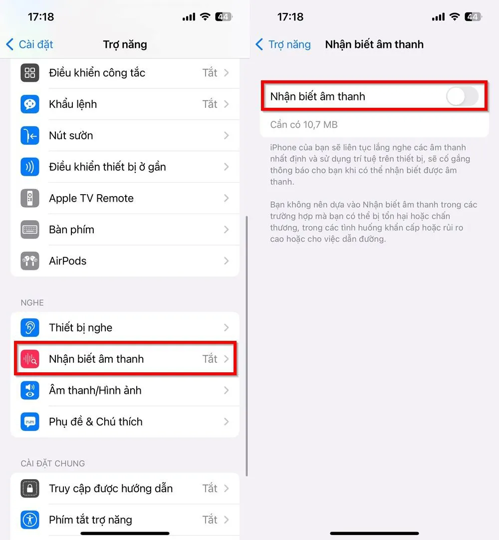 Nắm vững ngay cách sử dụng tính năng Nhận biết âm thanh trên iOS 16 để nhận các cảnh báo khi cần