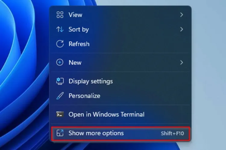 Nếu không thích menu Show more options Windows 11, bạn có thể trở về menu cũ bằng cách này