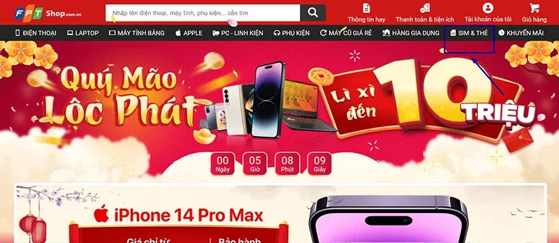 Ngày Vía Thần Tài, chọn ngay Sim Thần Tài giá rẻ chỉ từ 300K tại FPT Shop