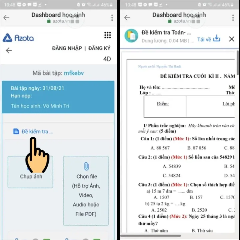 Phần mềm Azota nộp bài như thế nào? Đây là câu trả lời