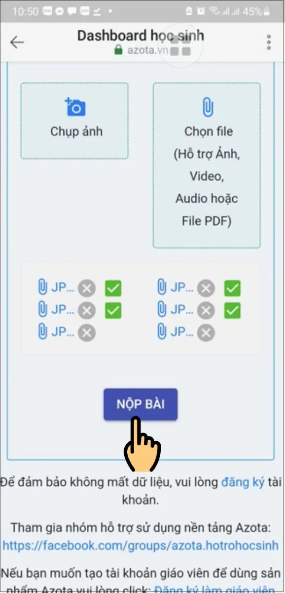 Phần mềm Azota nộp bài như thế nào? Đây là câu trả lời