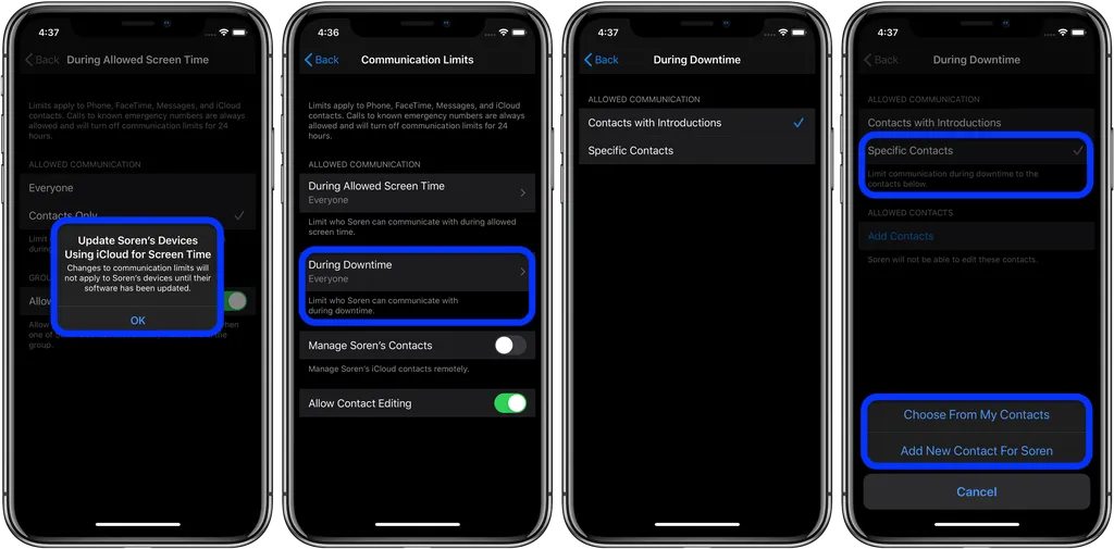 Quản lý thời gian sử dụng của người nhà với Screen Time trên iPhone 11