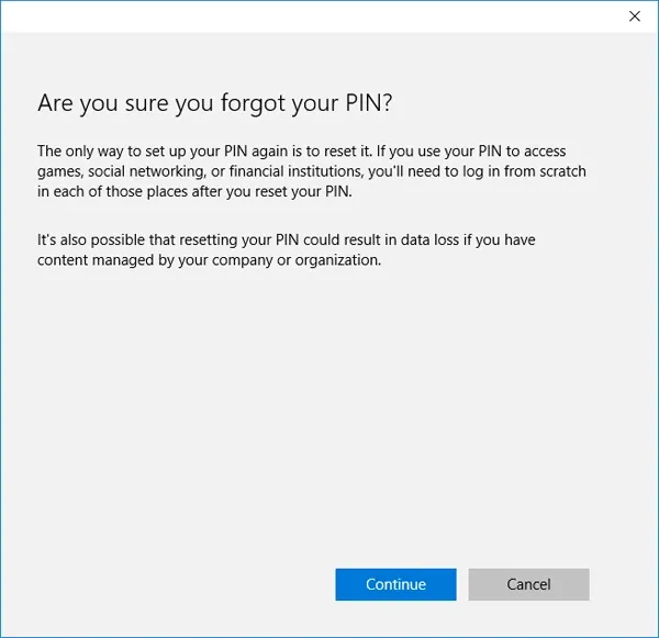 Quên mã PIN Windows 10 – Đây là cách loại bỏ và đặt lại chúng một cách dễ dàng