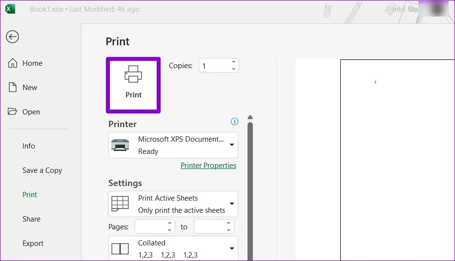 Sửa lỗi không thể in từ Microsoft Excel trên Windows 11