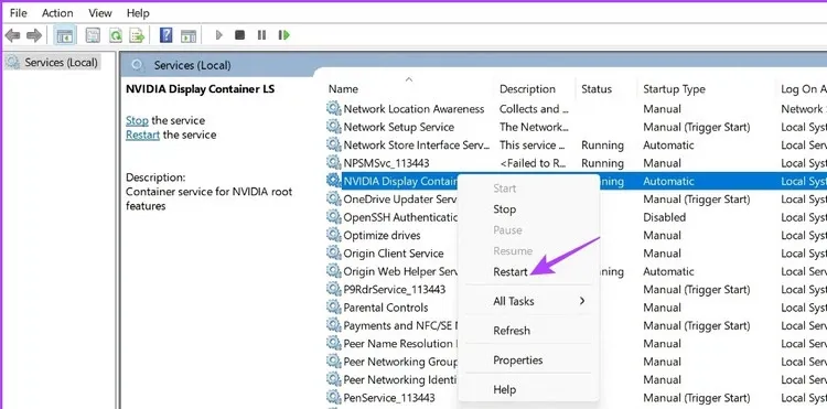 Sửa lỗi NVIDIA Control Panel không mở trên Windows 11