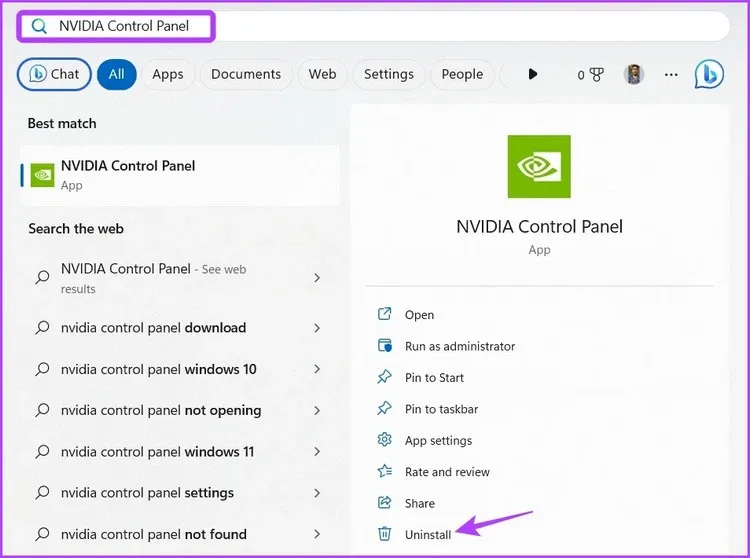 Sửa lỗi NVIDIA Control Panel không mở trên Windows 11