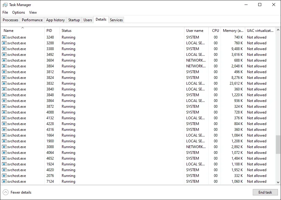 Svchost.exe chiếm nhiều bộ nhớ Windows và cách khắc phục