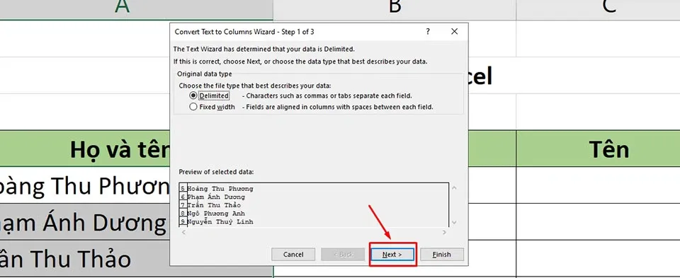 Tách họ tên trong Excel vô cùng đơn giản bằng 3 cách khác nhau