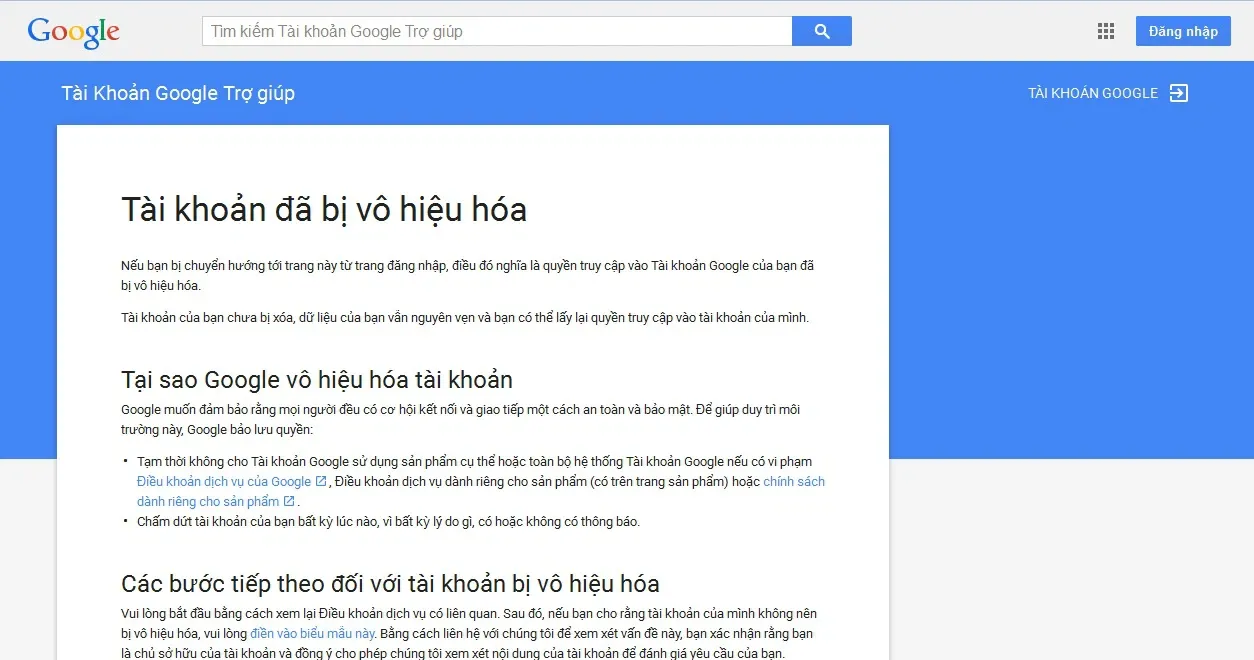 Tài khoản Google bị vô hiệu hóa làm cách nào để khắc phục? Gợi ý cách lấy lại tài khoản Google