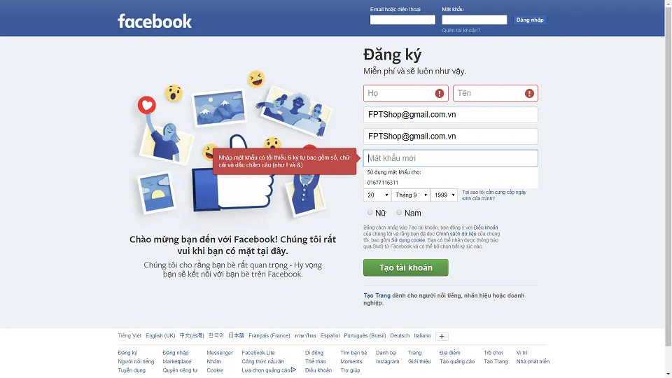 Tại sao không đăng ký được Facebook, nguyên nhân và cách khắc phục