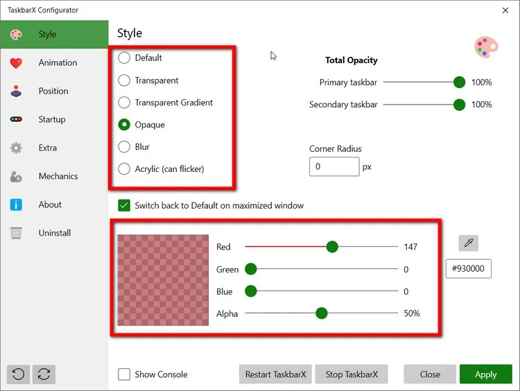 TaskbarX – Hướng dẫn tải, trải nghiệm và tùy chỉnh thanh tác vụ theo cách bạn muốn