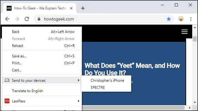 Thay đổi cách duyệt web trên Chrome với tính năng Send Tab To Self