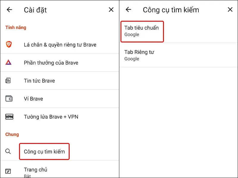 Thay đổi công cụ tìm kiếm cho trình duyệt Brave cực dễ